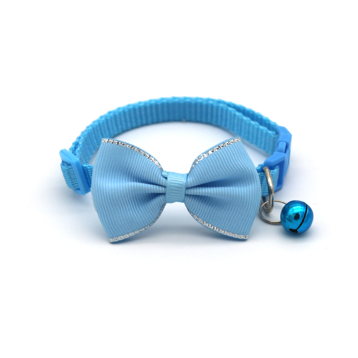 Bow Bell Pet Collar for Cats & Small Dogs, Sky Blue