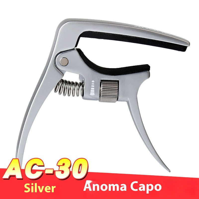 Aroma Capo AC-30 Wooden Guitar, Silver Capo