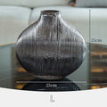 Silver Striped Glass Vase Flower Arrangement Hydroponic Accessories Modern Home Decor Accessories, L