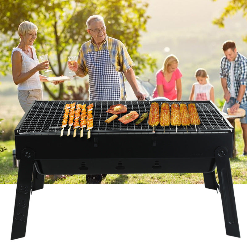 Stainless Steel Folding Barbecue Grill Charcoal Grill Korean Skewers Grill