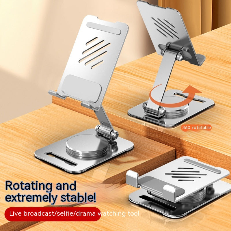 360 Degrees Rotate Metal Desk Mobile Phone Holder Stand For Phone Pad Adjustable Desktop Tablet Holderl Table Cell Phone Stand, Silver