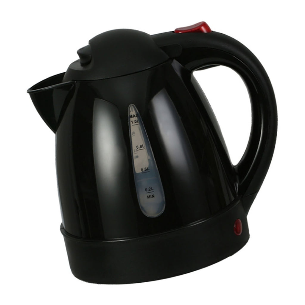 250W Portable Car Electric Kettle 1000ml Heated Water Tea Coffee Kettle Auto Shut Off For Road Trip Truck Black