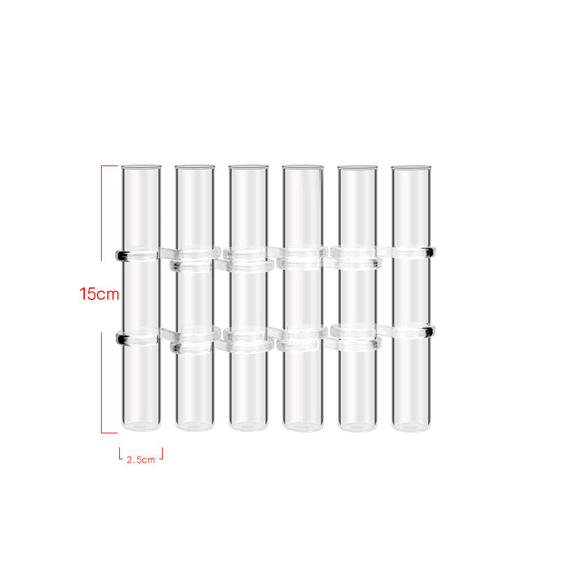 Test Tube Clear Glass Vase For Plant Bottle Flower Pot Hydroponic Container Decor Wedding Party Floral Hinged Flower Vases Home Decor, 6only small brush