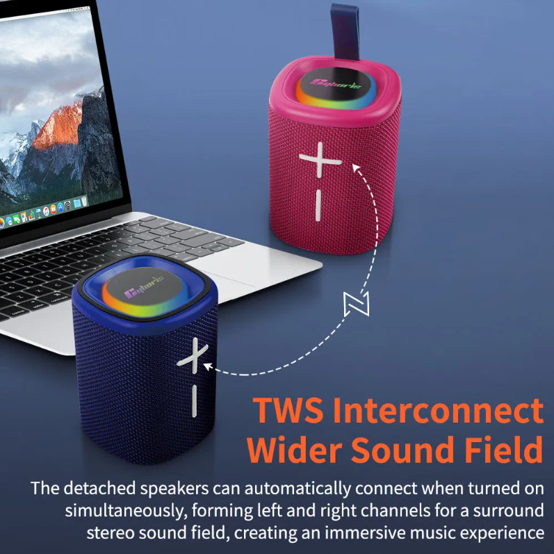 Cyboris S18 2 In 1 Magnetic Split Bluetooth Speaker, Color Blocking Waterproof Dual Splittable Portable Wireless Speaker 20W Loud Stereo Sound, Bluetooth V5.3, 24H Playtime, True Wireless Stereo