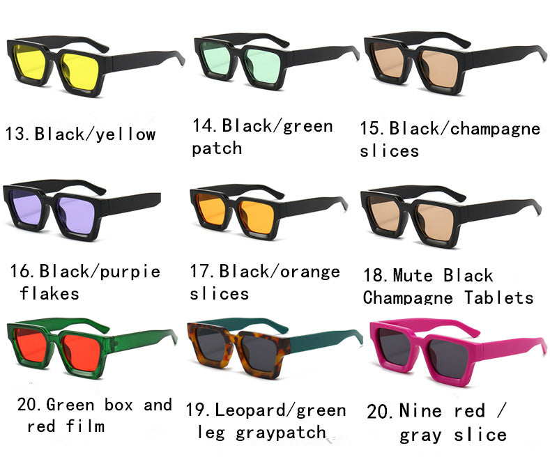 Minimalist And Versatile European And American Thick Frame Sunglasses