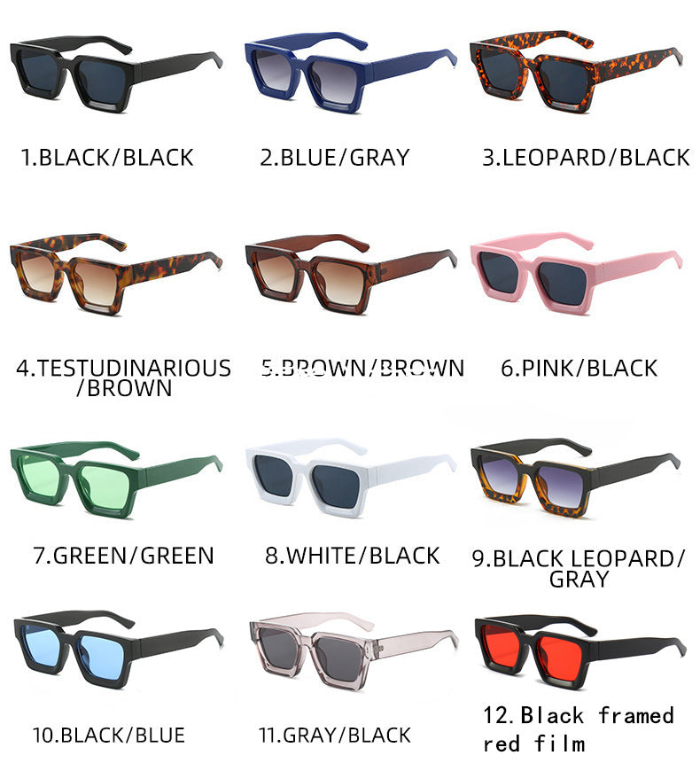 Minimalist And Versatile European And American Thick Frame Sunglasses