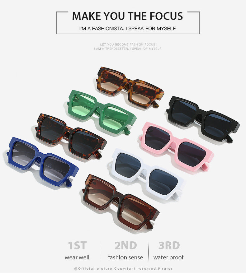 Minimalist And Versatile European And American Thick Frame Sunglasses