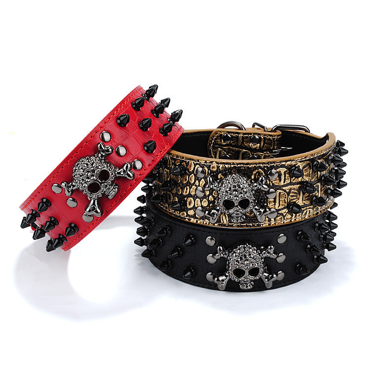 Skull Studded Dog Collar