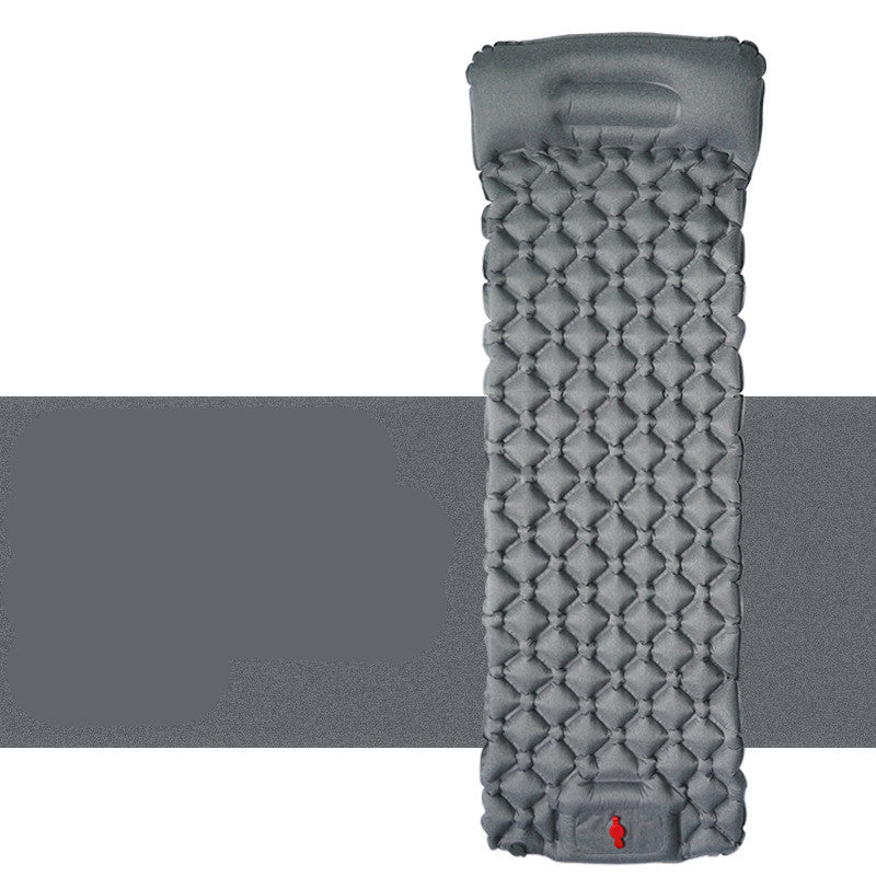 Outdoor Sleeping Pad Camping Inflatable Mattress With Pillows Travel Mat Folding Bed Ultralight Air Cushion Hiking Trekking, Hemp ash