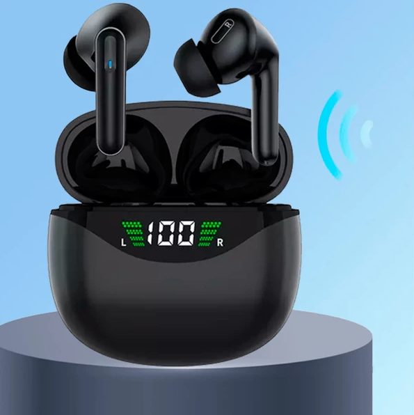 Bluetooth Earbuds Headset 5.3 Wireless Noise Cancelling TWS Trucker Waterproof, Black