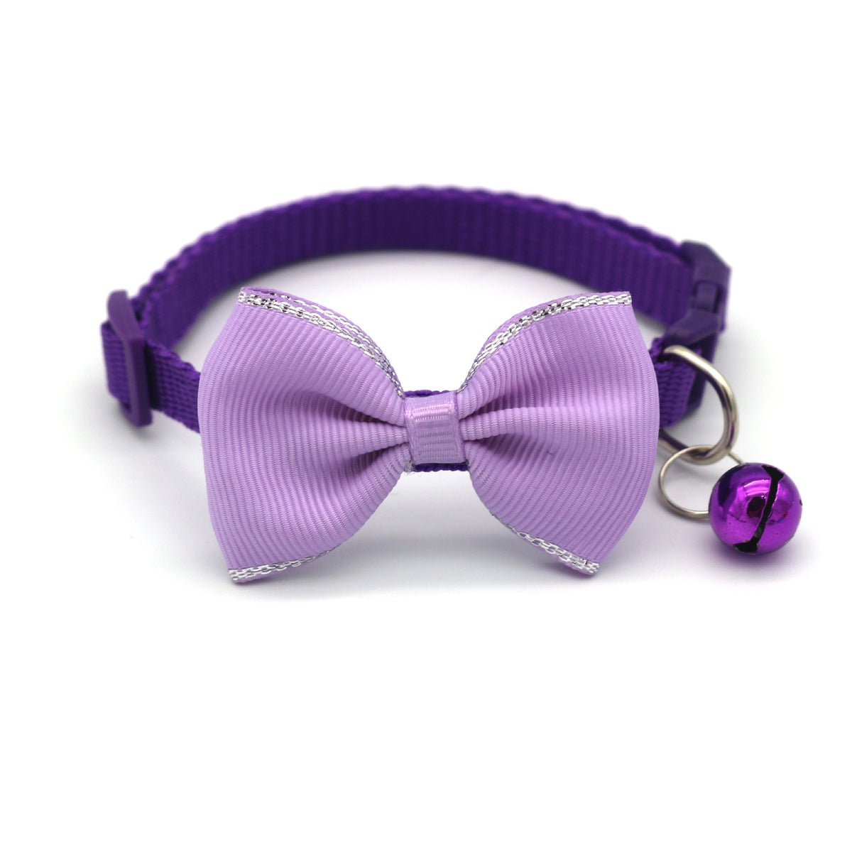 Bow Bell Pet Collar for Cats & Small Dogs, Purple