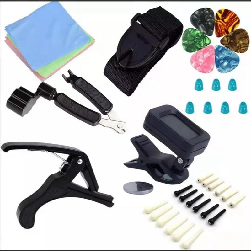 Guitar Accessories Set Capo Tuner Picks Three-in-one String Cutter