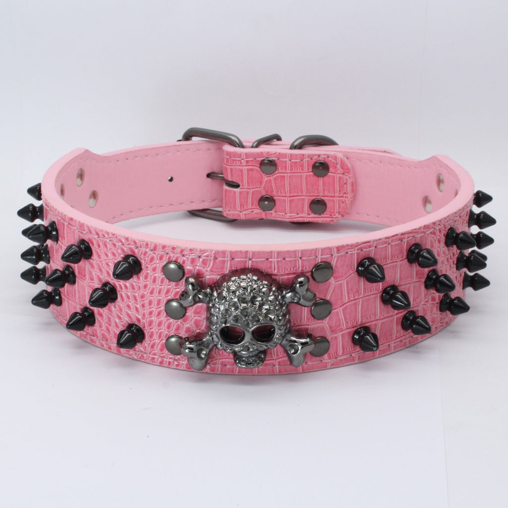 Skull Studded Dog Collar