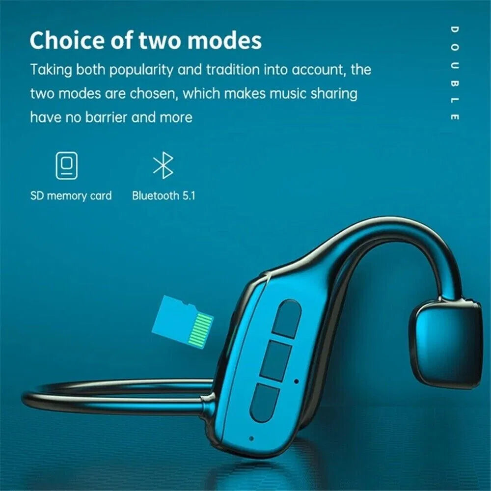 Bone Conduction Headphones Bluetooth 5.1 Wireless Headset Earbuds Outdoor Sport