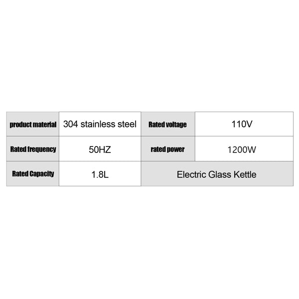American Standard Electric Kettle 120V, 1200W With Filter Screen And Inner Steel Cover