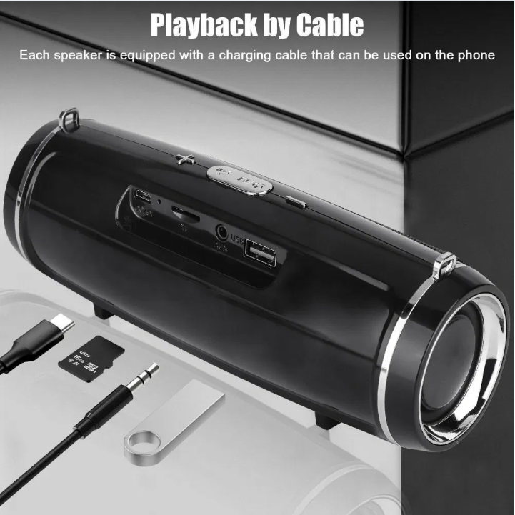 Bluetooth 5.1 Speaker Wireless Waterproof Outdoor Stereo LOUD Bass USBTF Strap