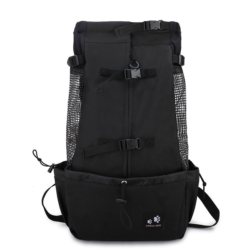 Pet Dog Carrier Bag Carrier For Dogs Backpack Out Double Shoulder Portable Travel Backpack Outdoor Dog Carrier Bag Travel, Black-M