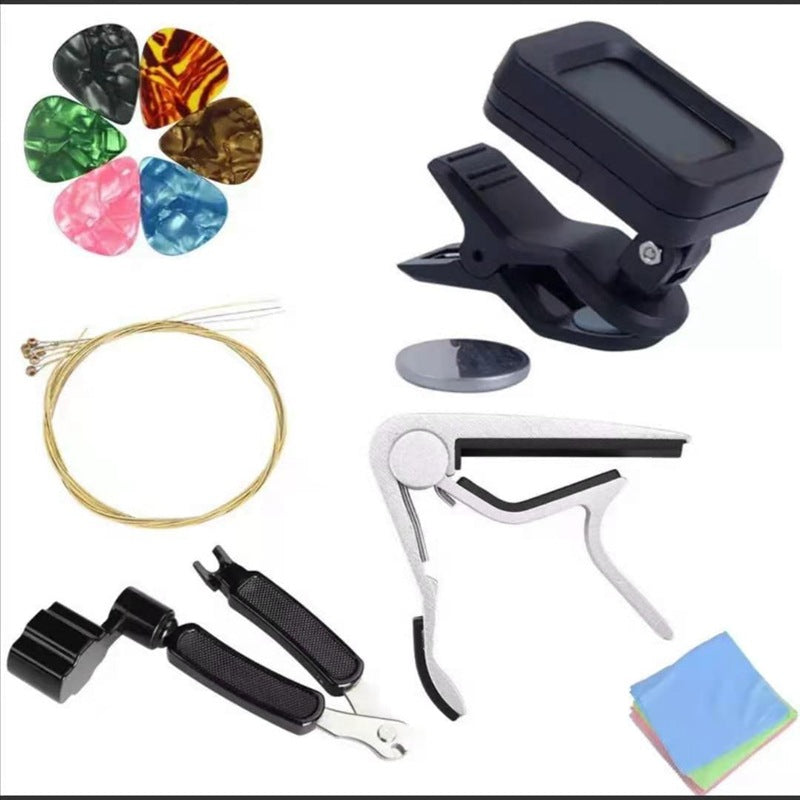 Guitar Accessories Set Capo Tuner Picks Three-in-one String Cutter