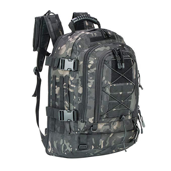 Outdoor Tactics Military Fan Mountaineering Hiking Bag Multifunctional Large Capacity Backpack, Black scorpion camouflage