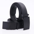 Business Automatic Buckle Leather Belt Men, Black, 120cm