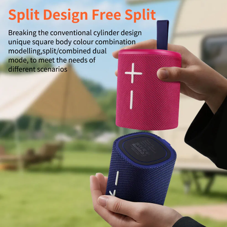 Cyboris S18 2 In 1 Magnetic Split Bluetooth Speaker, Color Blocking Waterproof Dual Splittable Portable Wireless Speaker 20W Loud Stereo Sound, Bluetooth V5.3, 24H Playtime, True Wireless Stereo