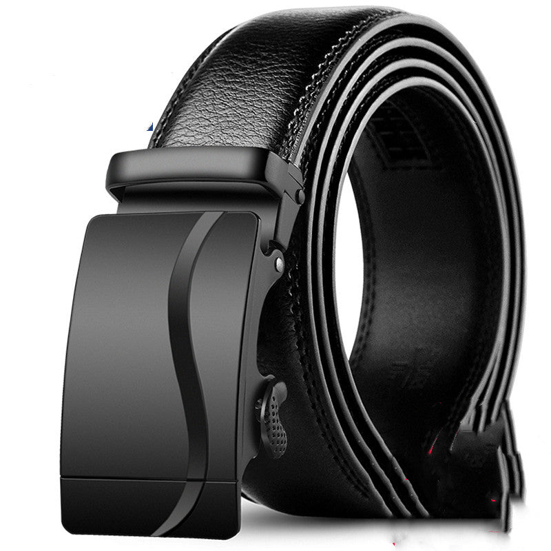 Men's Leather Belt with Automatic Buckle — Pure Cowhide, 1 Style, 105cm
