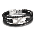 Lucky figure 8 leather bracelet bracelet, Black