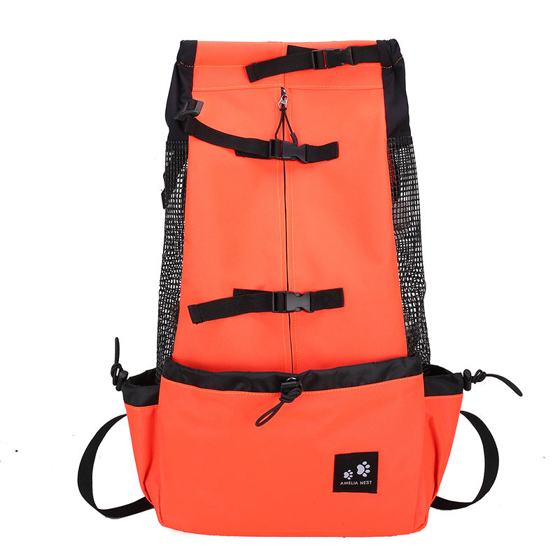 Pet Dog Carrier Bag Carrier For Dogs Backpack Out Double Shoulder Portable Travel Backpack Outdoor Dog Carrier Bag Travel, Orange-L
