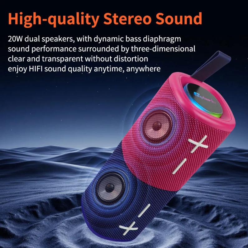 Cyboris S18 2 In 1 Magnetic Split Bluetooth Speaker, Color Blocking Waterproof Dual Splittable Portable Wireless Speaker 20W Loud Stereo Sound, Bluetooth V5.3, 24H Playtime, True Wireless Stereo