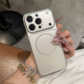 MagSafe Magnetic Phone Case – Nano Frosted Glass, Titanium Silver, IPhone16