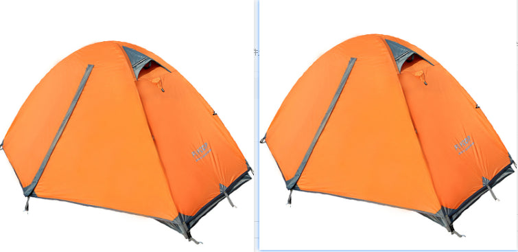 Ultra-Light Double-Layer Rainproof Camping Tent, Orange 2pc