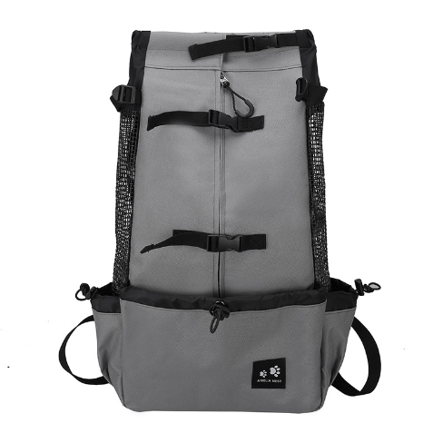 Pet Dog Carrier Bag Carrier For Dogs Backpack Out Double Shoulder Portable Travel Backpack Outdoor Dog Carrier Bag Travel, Dark grey-M