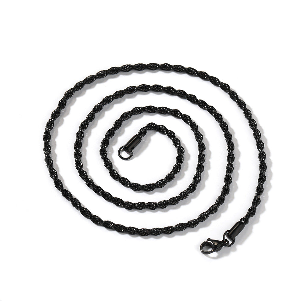 Stainless Steel Twisted Rope Chain - Minimalist Niche Design Bracelet For Men And Women