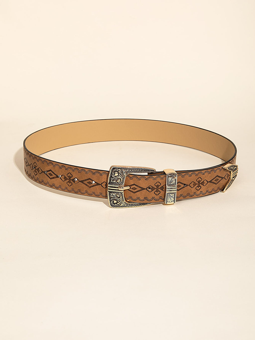 Retro Pattern PU Belt Western Style Women's Belt