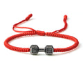 Originality Woven Dumbbell Alloy Bracelet, Red gun black