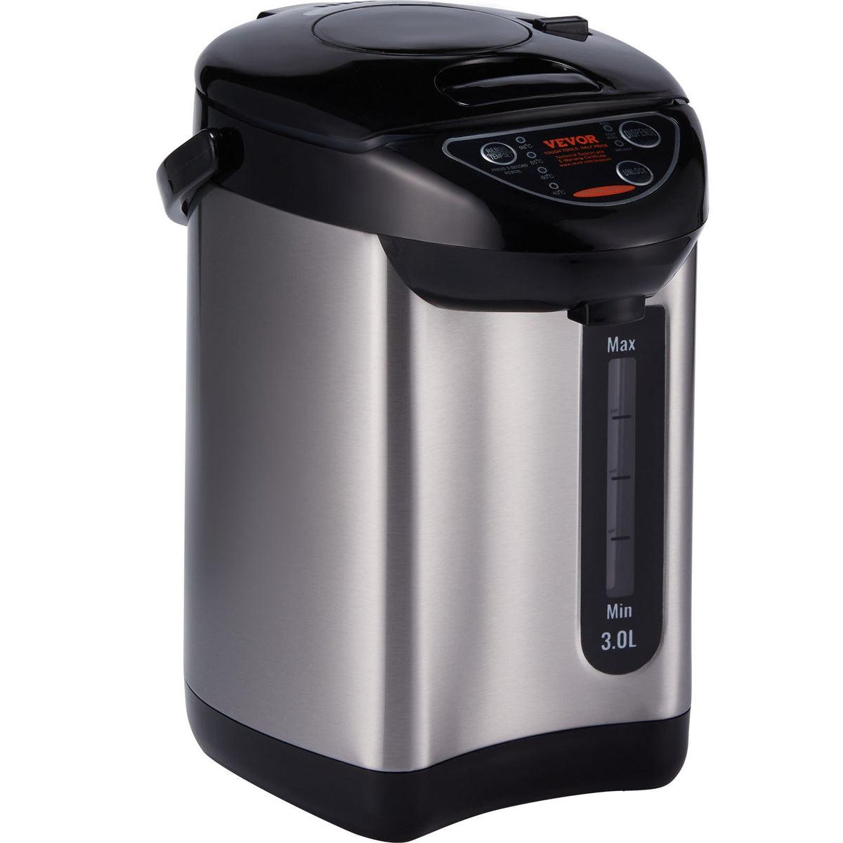 Hot Water Dispenser, Adjustable 4 Temperatures Water Boiler And Warmer, 304 Stainless Steel Countertop Water Heater, 3-Way Dispense For Tea, Coffee And Baby Formula, 3L/102 Oz, black