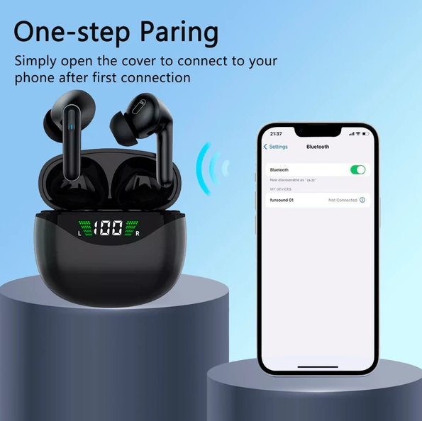 Bluetooth Earbuds Headset 5.3 Wireless Noise Cancelling TWS Trucker Waterproof