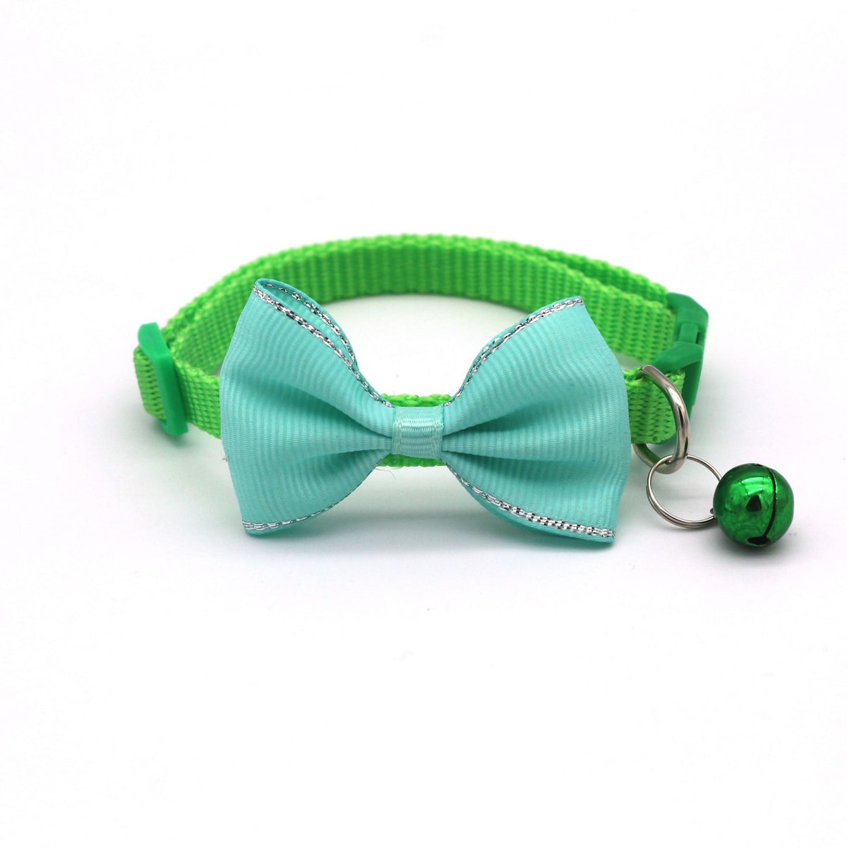 Bow Bell Pet Collar for Cats & Small Dogs, Green