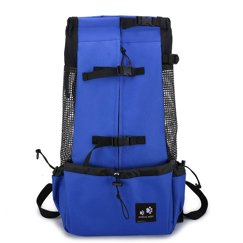 Pet Dog Carrier Bag Carrier For Dogs Backpack Out Double Shoulder Portable Travel Backpack Outdoor Dog Carrier Bag Travel, Blue-L