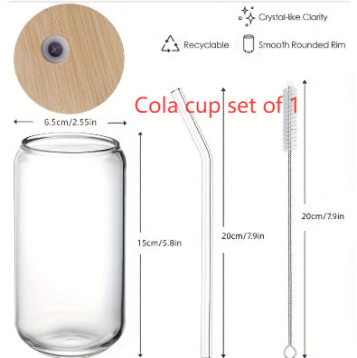 Glass Cup With Straw