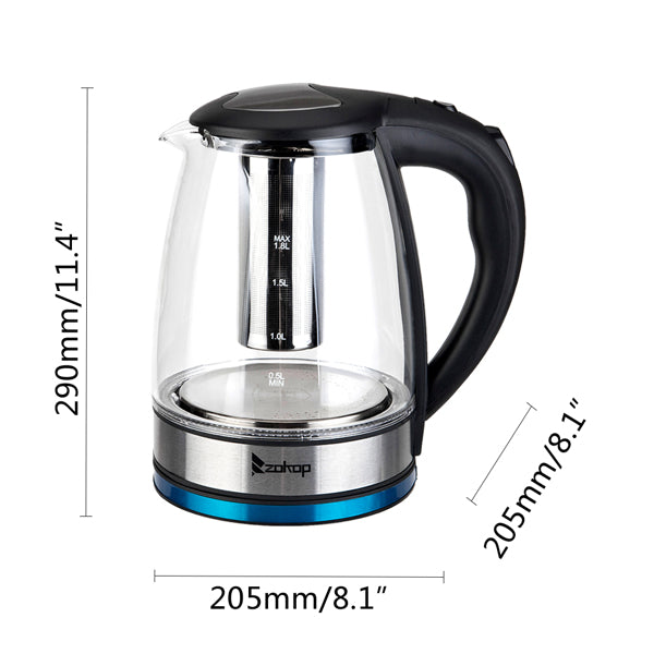 American Standard Electric Kettle 120V, 1200W With Filter Screen And Inner Steel Cover