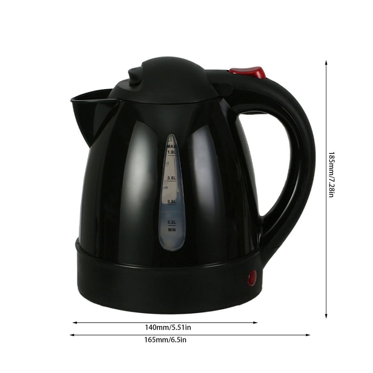 250W Portable Car Electric Kettle 1000ml Heated Water Tea Coffee Kettle Auto Shut Off For Road Trip Truck Black