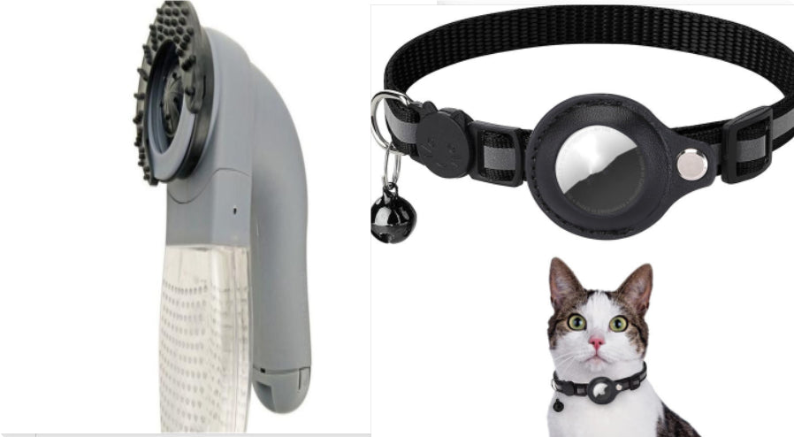 Reflective Collar Waterproof Holder Case For Airtag Air Tag Airtags Protective Cover Cat Dog Kitten Puppy Nylon Collar, Black set