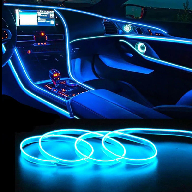 Car Interior LED Ambient Lights — USB Flexible Neon Strip