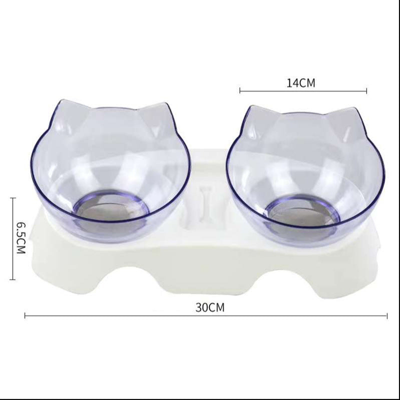Cat Elevated Feeder Stand With Transparent Bowl