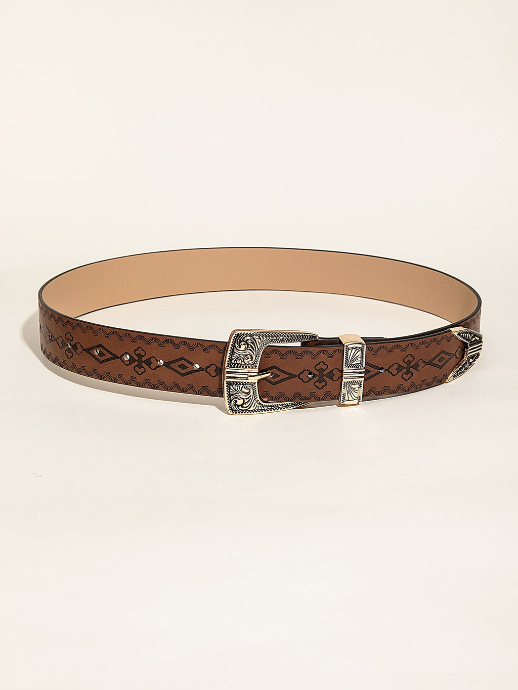 Retro Pattern PU Belt Western Style Women's Belt