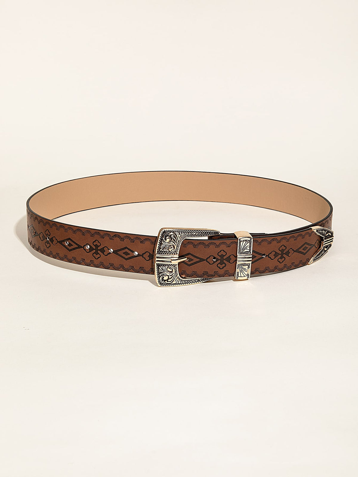 Retro Pattern PU Belt Western Style Women's Belt