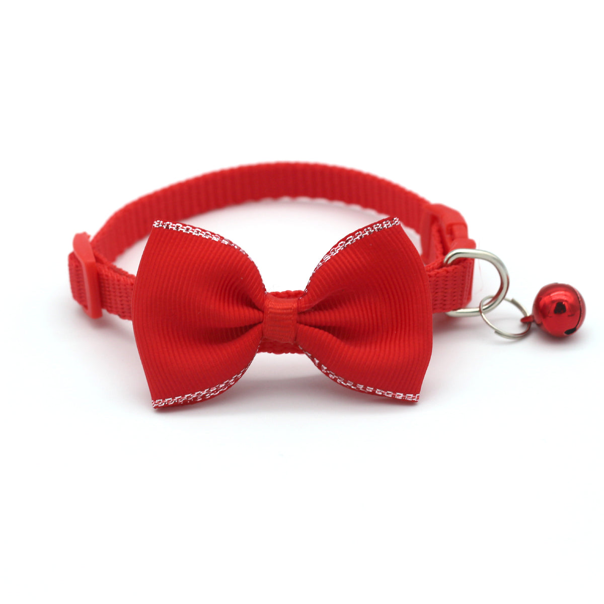 Bow Bell Pet Collar for Cats & Small Dogs, Red