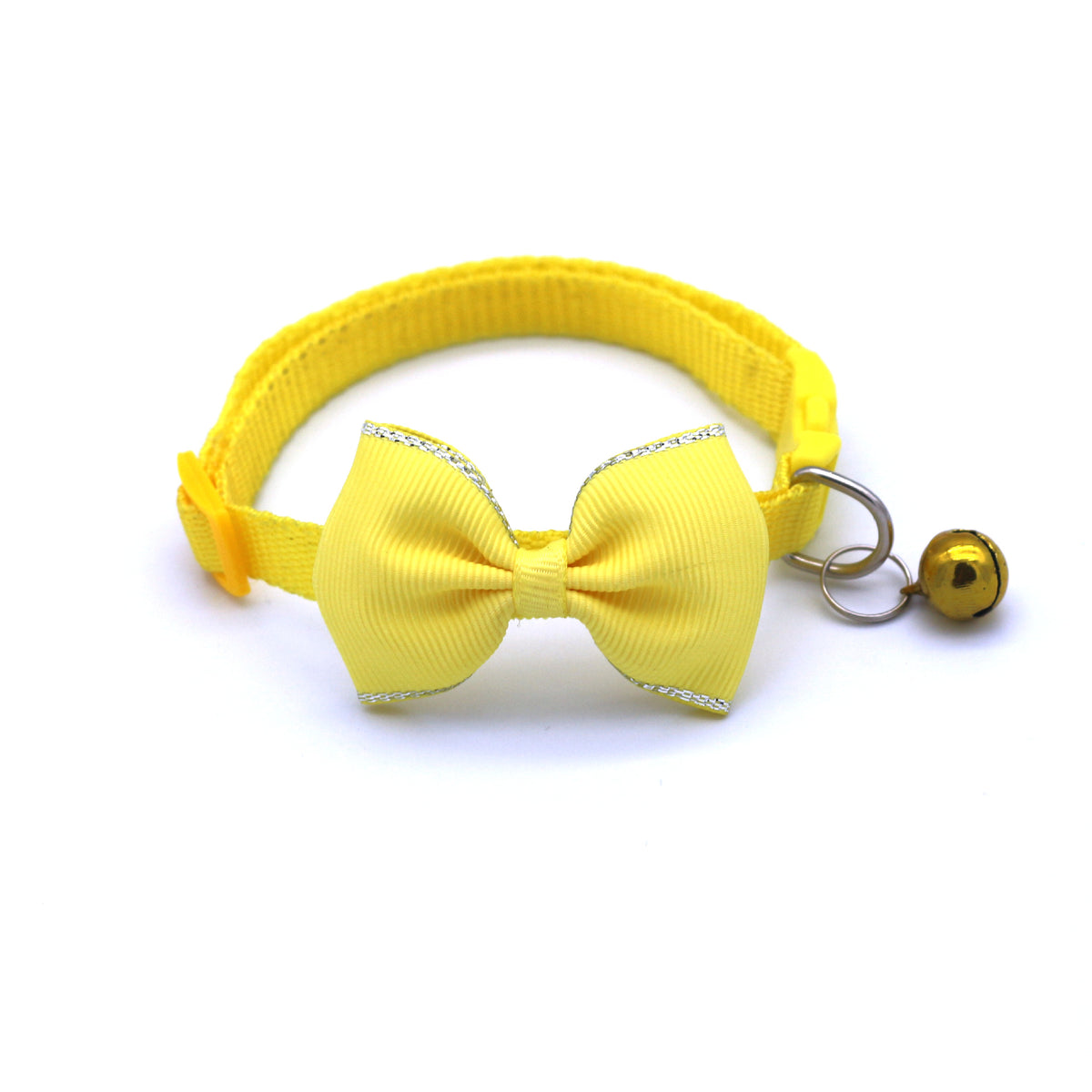 Bow Bell Pet Collar for Cats & Small Dogs, Yellow