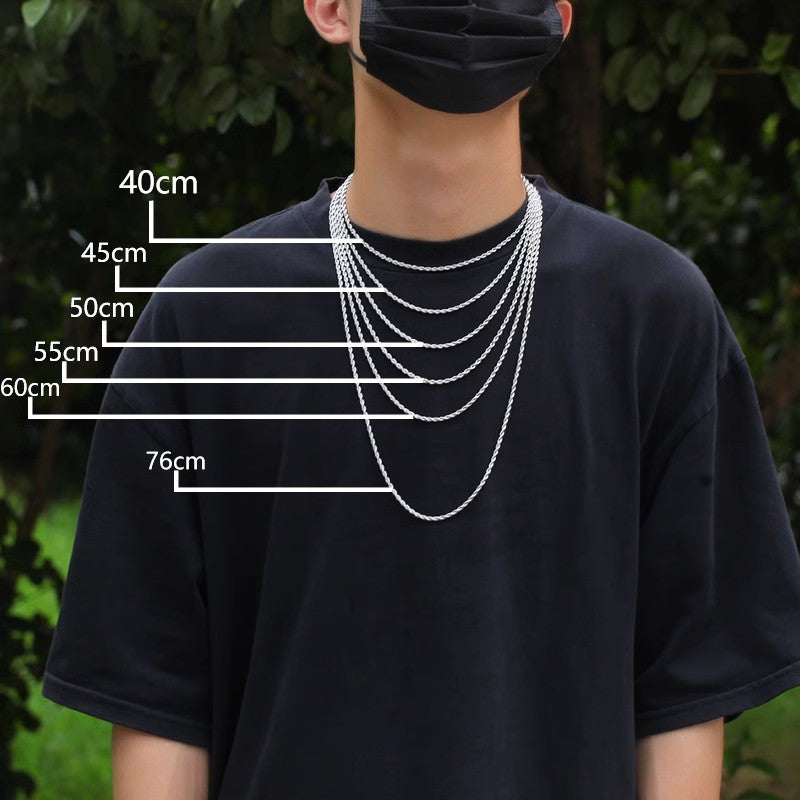 Stainless Steel Twisted Rope Chain - Minimalist Niche Design Bracelet For Men And Women